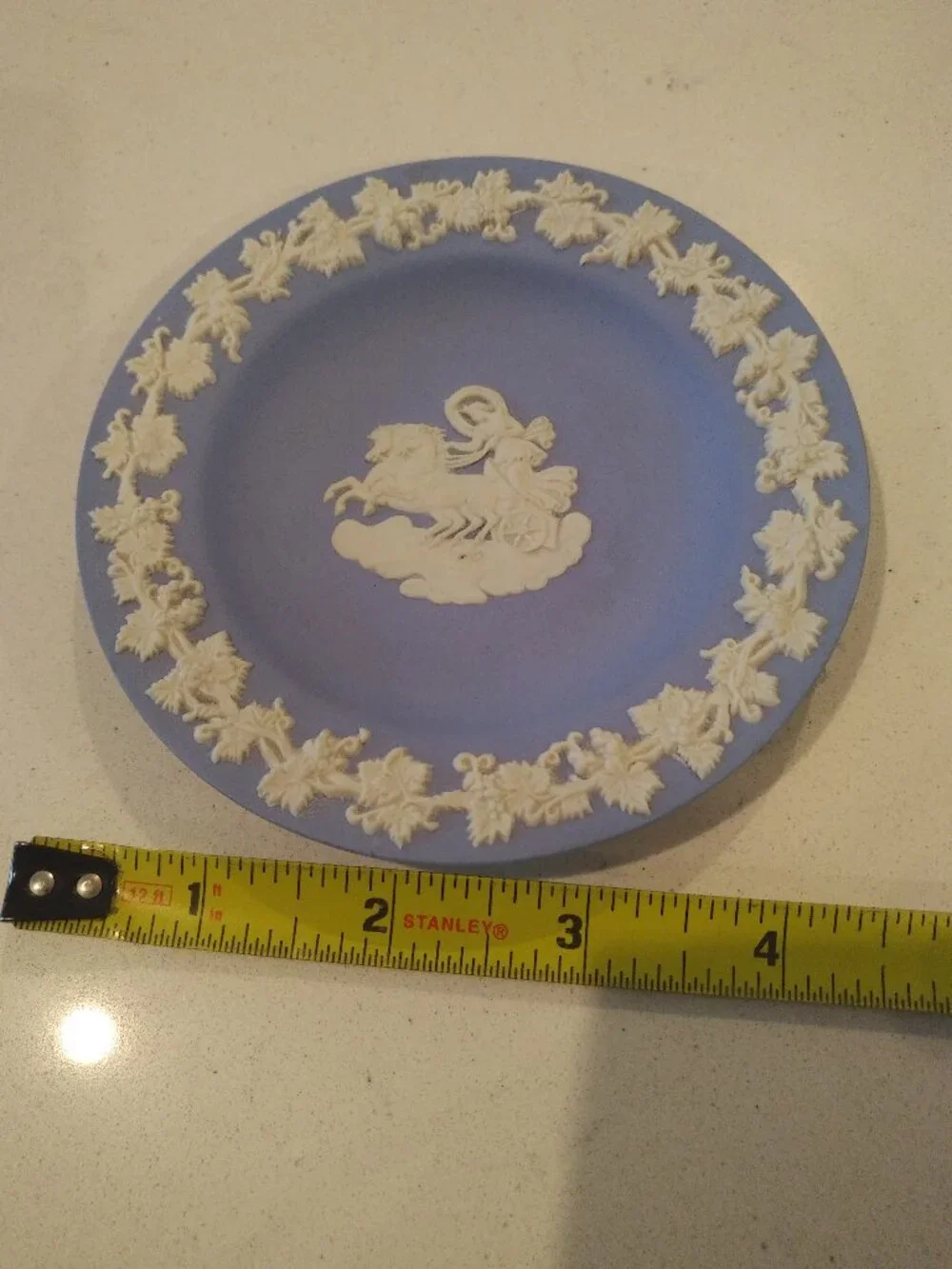 Wedgwood Blue White Jasperware Chariot Trinket Dish